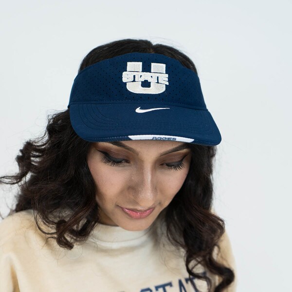 u-state nike visor navy